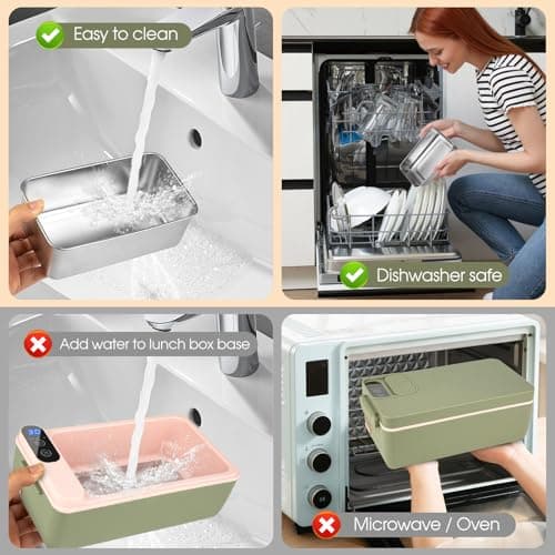 Cordless Battery-Powered Food Warmer with HD Display (Green)