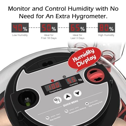 Smart Automatic Turner Incubator for Hatching 12 Eggs (M12 Pro)