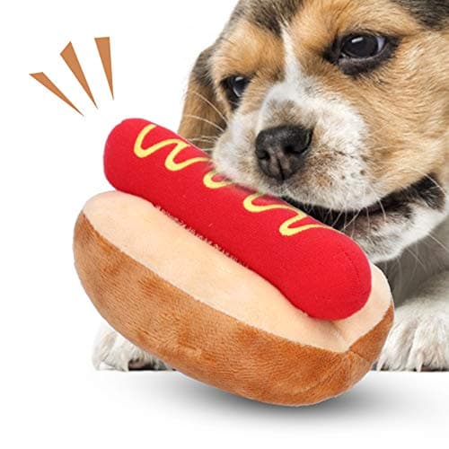 Zerodis Delicious Sausage Shape Squeaky Toy for Small Dogs Cute Chew Toy