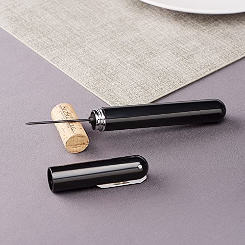 IPEROT Air Pressure Wine Bottle Opener with Foil Cutter - Effortless Cork Removal (Black)