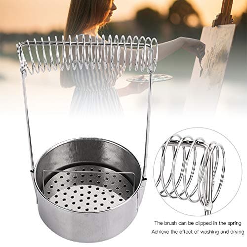 Zerodis Portable Stainless Steel Brush Washer for Oil Painting
