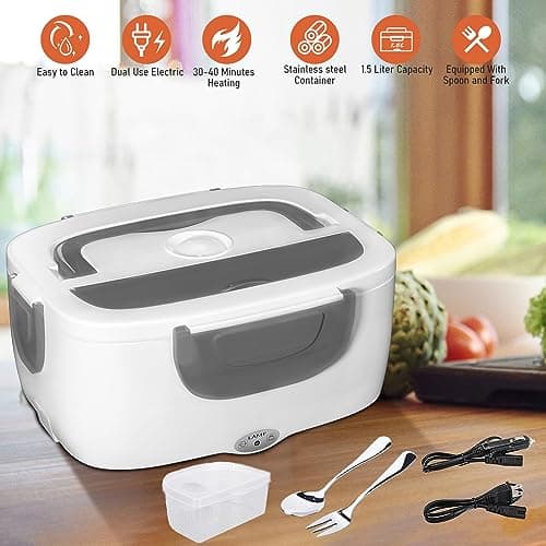 MDHAND 3-in-1 Self-Heating Lunch Box 110V/12V/24V Work Car Outdoor