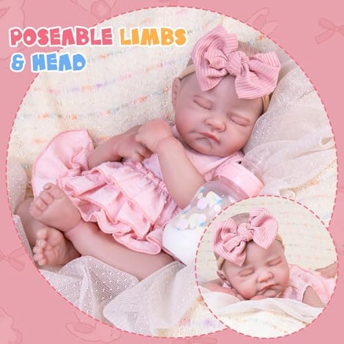Aori Realistic 20 Inch Newborn Baby Girl Doll with Poseable Limbs & Feeding Kit