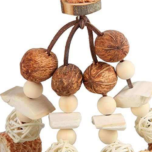 Zerodis Rattan Ball Corn Cob Chew Toys for African Grey Parrots, Macaws, Cockatoos
