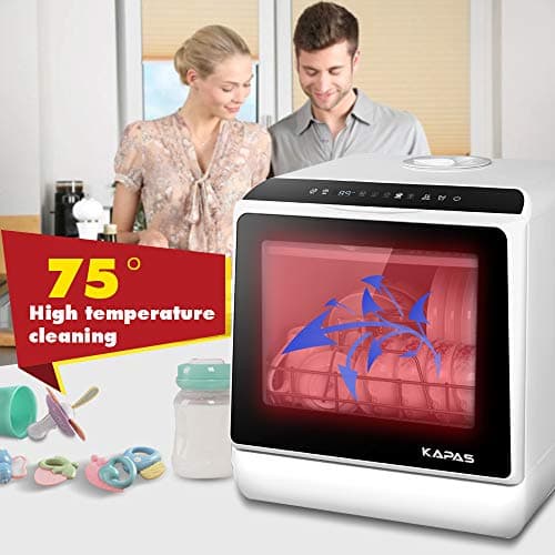 Portable Countertop Dishwasher with 5 Programs and Air Dry