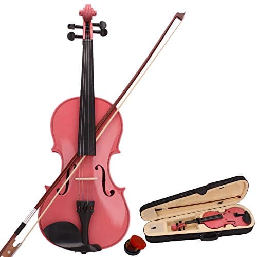 Natural Acoustic Violin with Bow Case for Beginners — Pink