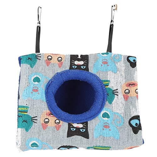 Zerodis Triangular Hammock Bed for Birds Hamsters Guinea Pigs Blue
