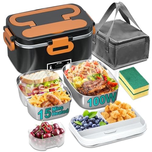 100W Fast Heating 1.8L Lunch Box for Adults Blue — OrangeBlack