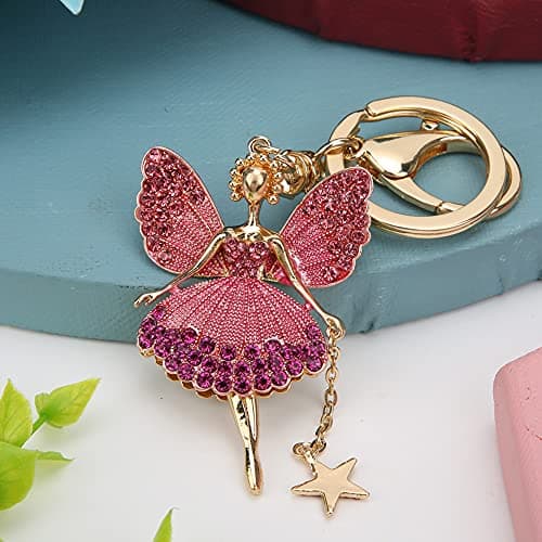 Zerodis Mini Dancing Girl Alloy Car Keychain forWallets and Bags