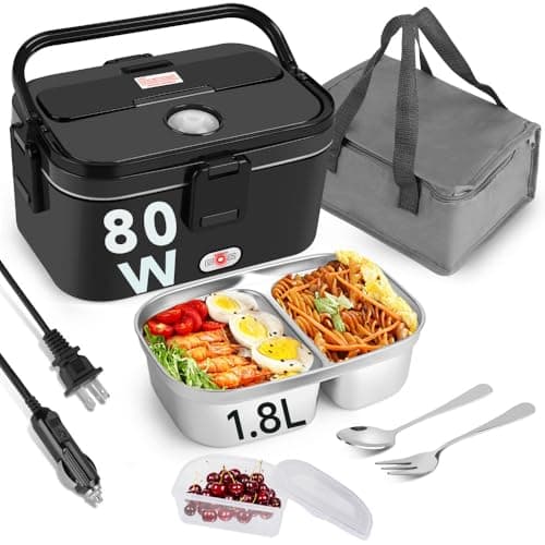 Fast Portable 1.8L 80W Heated Lunch Warmer with 2 Compartments
