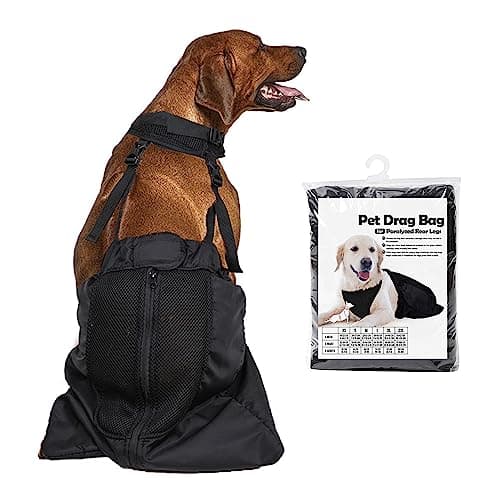 Disabled Pets Drag Bag for Back Legs | Black (X-Small)