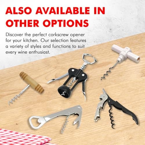 Waiters Corkscrew with Foil Cutter and Bottle Opener (5 inches, Stainless Steel/Black)