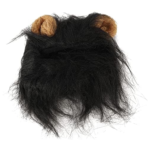 Black Hooded Fluffy Ears Pet Toy for Cosplay Cat Mane Wig