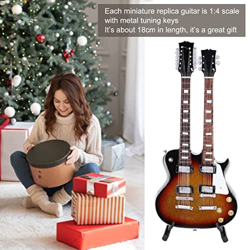 Zerodis Miniature Guitar 18cm Mini Replica Model for Dollhouse Accessories