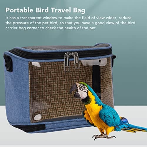 Zerodis Transparent Bird Carrier Bag for Small Birds Green Cheek Cockatiels (Blue)