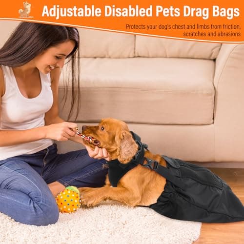 Adjustable Dog Drag Bags for Paralyzed Rear Legs - 4 Packs, Breathable Protection for Disabled Pets (Medium)