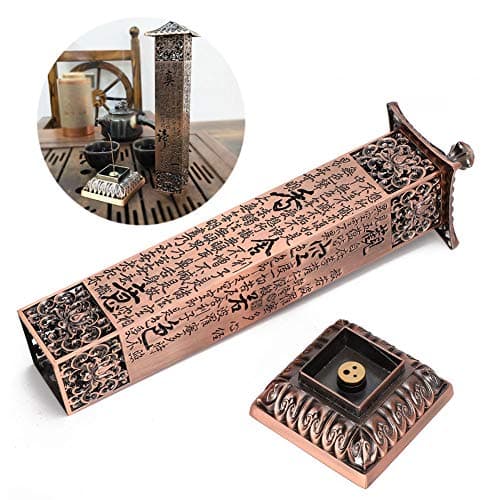 Portable Copper Incense Tower with Catcher for Home Decor