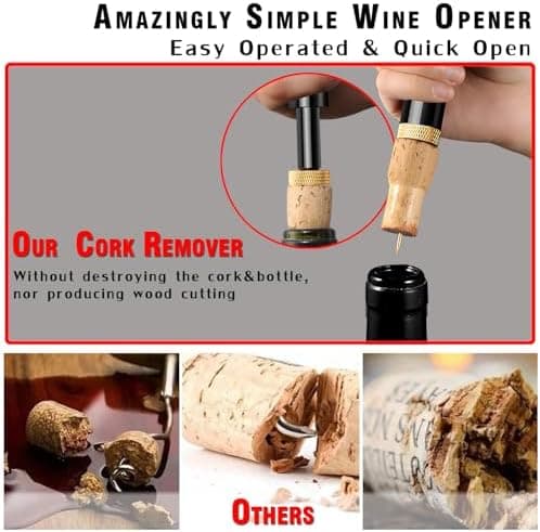 Mini Wine Opener | Travel Portable Pocket Air Pressure Pump Wine Bottle Opener | Assemblable Design Corkscrew 7S Quick Bottle Opening | for Home, Restaurant, Party,Wine Lovers