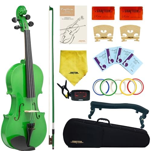 Spruce and Maple Solid Wood Violin Outfit for Beginners - Craft Your Perfect Sound — Green