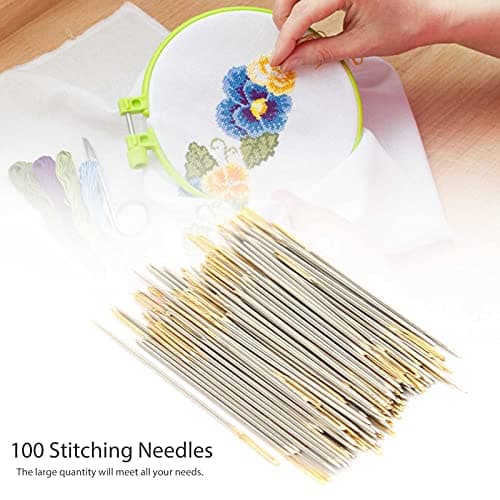100pcs Metal Embroidery Needles Set with Storage Box