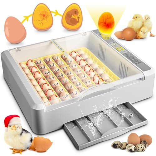 36-60 Egg Incubator with Auto Turning & Humidity Control, 360° View Digital Display Incubator for Hatching Chicken, Duck
