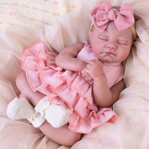 Aori Realistic 20 Inch Newborn Baby Girl Doll with Poseable Limbs & Feeding Kit