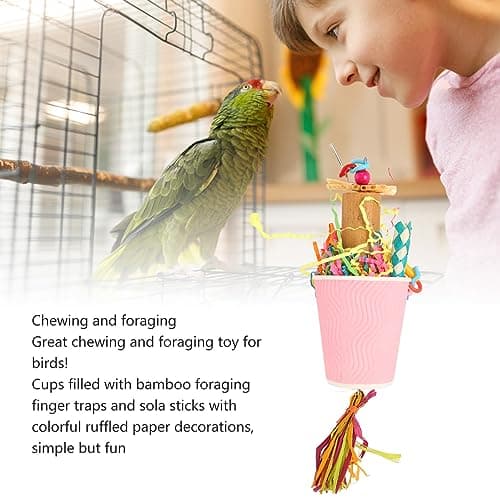Zerodis Conure Bird Toys for Chewing, Hanging Food & Depression Relief
