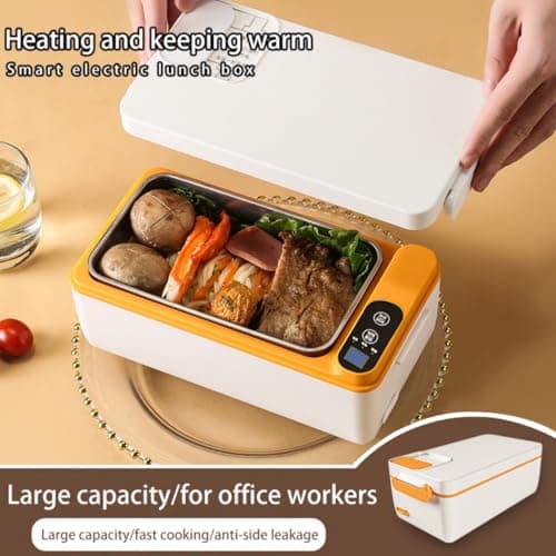 Cordless Electric Heater Lunch Box, 12000mAh Battery Powered, 1L 304 Stainless Steel