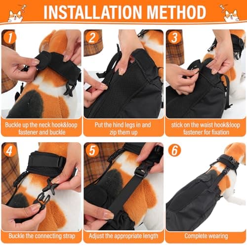 Adjustable Dog Drag Bags for Paralyzed Rear Legs - 4 Packs, Breathable Protection for Disabled Pets (Medium)