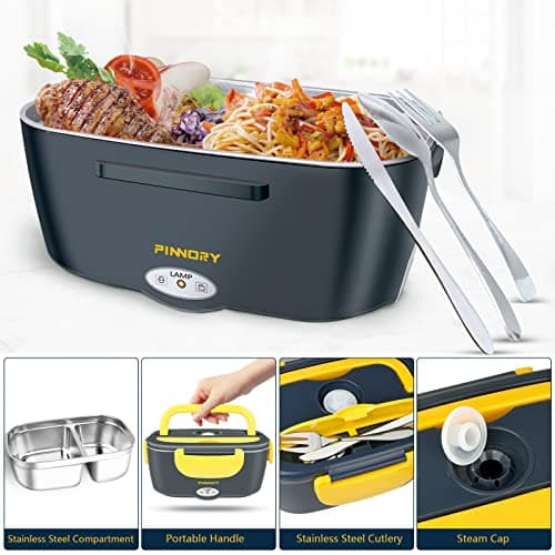 Electric Lunch Box 3-in-1 Warmer, 80W Food Heater for Car, Home & Truckers