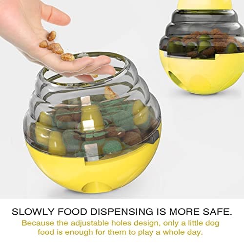 Premium Zerodis Dog Treat Ball Dispenser Puzzle Toy (Yellow)