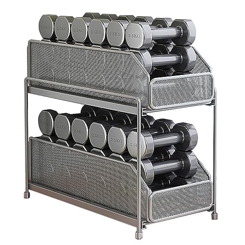 15x7.5x12.4in Silver Under Sink Cabinet Storage Organizer (2 Layer Slide Out Drawer)