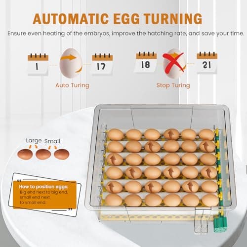 36 Incubator for Hatching Eggs with Auto Turning & Humidity Monitor (Home/Farm)