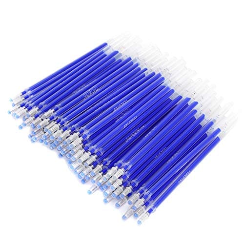 Zerodis 100pcs Blue Heat Erasable Fabric Marking Pens for Quilting and Dressmaking