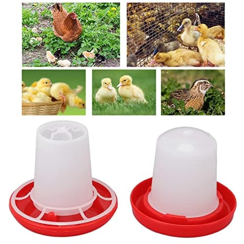 Zerodis Plastic Poultry Waterer & Food Feeder Kit for Chickens and Ducks