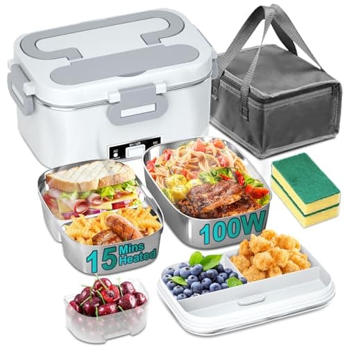 100W Fast Heating 1.8L Lunch Box for Adults Blue — White
