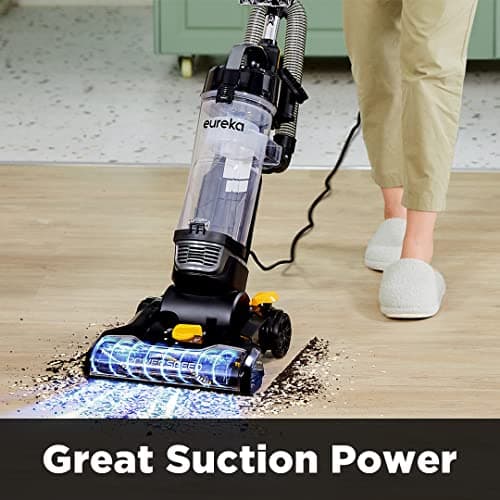 EUREKA PowerSpeed Lightweight Upright Vacuum for Carpets & Hard Floors, Pet Turbo, Black/Yellow