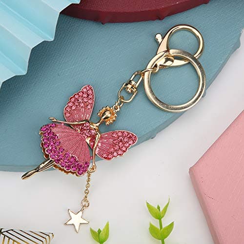 Zerodis Mini Dancing Girl Alloy Car Keychain forWallets and Bags