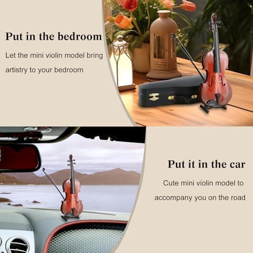 Miniature Violin Model for Home Office Decor