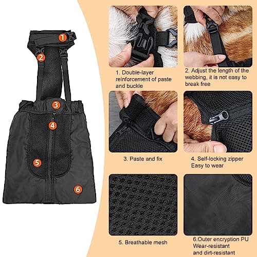 Drag Bag for Paralyzed Pets – Comfortable Indoor Wheelchair Alternative for Disabled Dogs (Large)