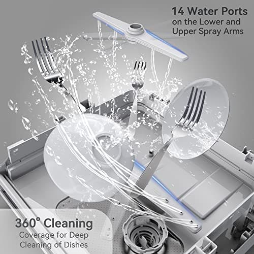 Hermitlux Portable Dishwasher, 5 Programs, 5-Liter Tank, No Hookup Needed