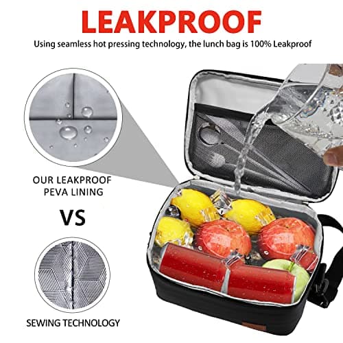 Aosbos Insulated Leakproof Lunch Box, 7.5L Black