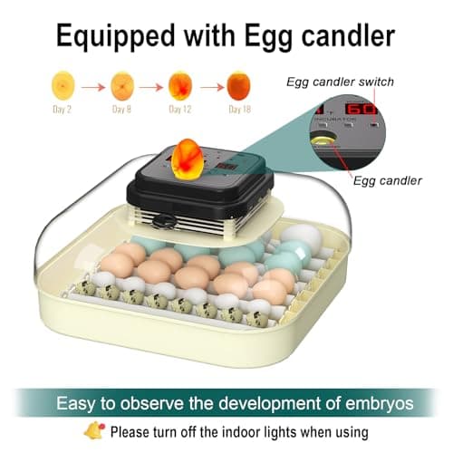 35 Egg Incubator with Automatic Turning & Humidity Control for Chickens, Quail, Ducks