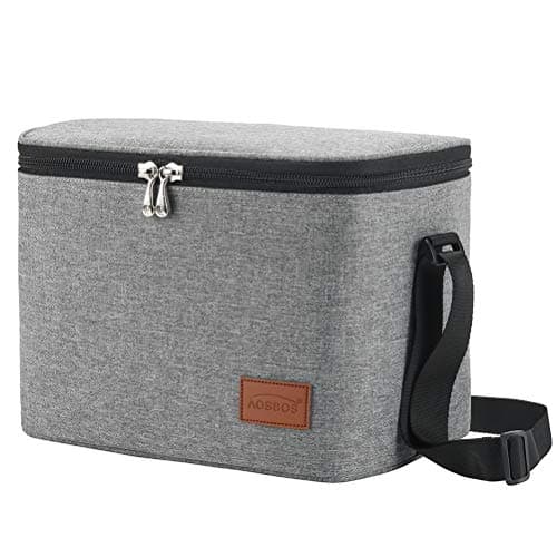 Aosbos Insulated Leakproof Lunch Box, 7.5L Black — B. Grey