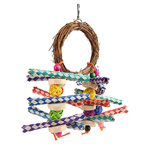 Zerodis Rattan Bamboo Bird Chew Toy for Parrots and Finches
