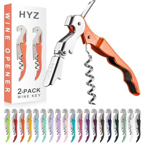 HYZ 2-Pack Pink Wine Opener with Foil Cutter — Orange