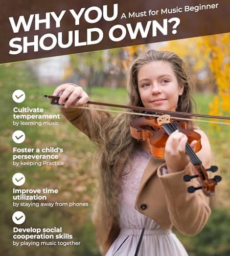 Vangoa 1/2 Size Acoustic Violin Kit for Beginners