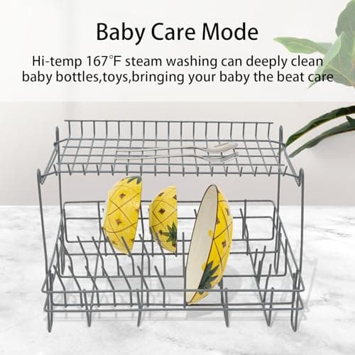 900W Portable 360° Countertop Dishwasher with 5 Cleaning Modes for Homes, Apartments, Dorms, Boats, Campers, and RVs - White