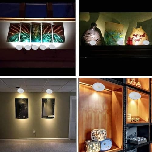 Zerodis 2 Sets 5V 1W USB Eye Caring Round LED Spot Lights White White Light Jewelry Cabinet Display