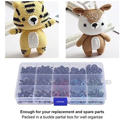 640PC Colorful Plastic Eyes & Noses for Stuffed Animals Washable